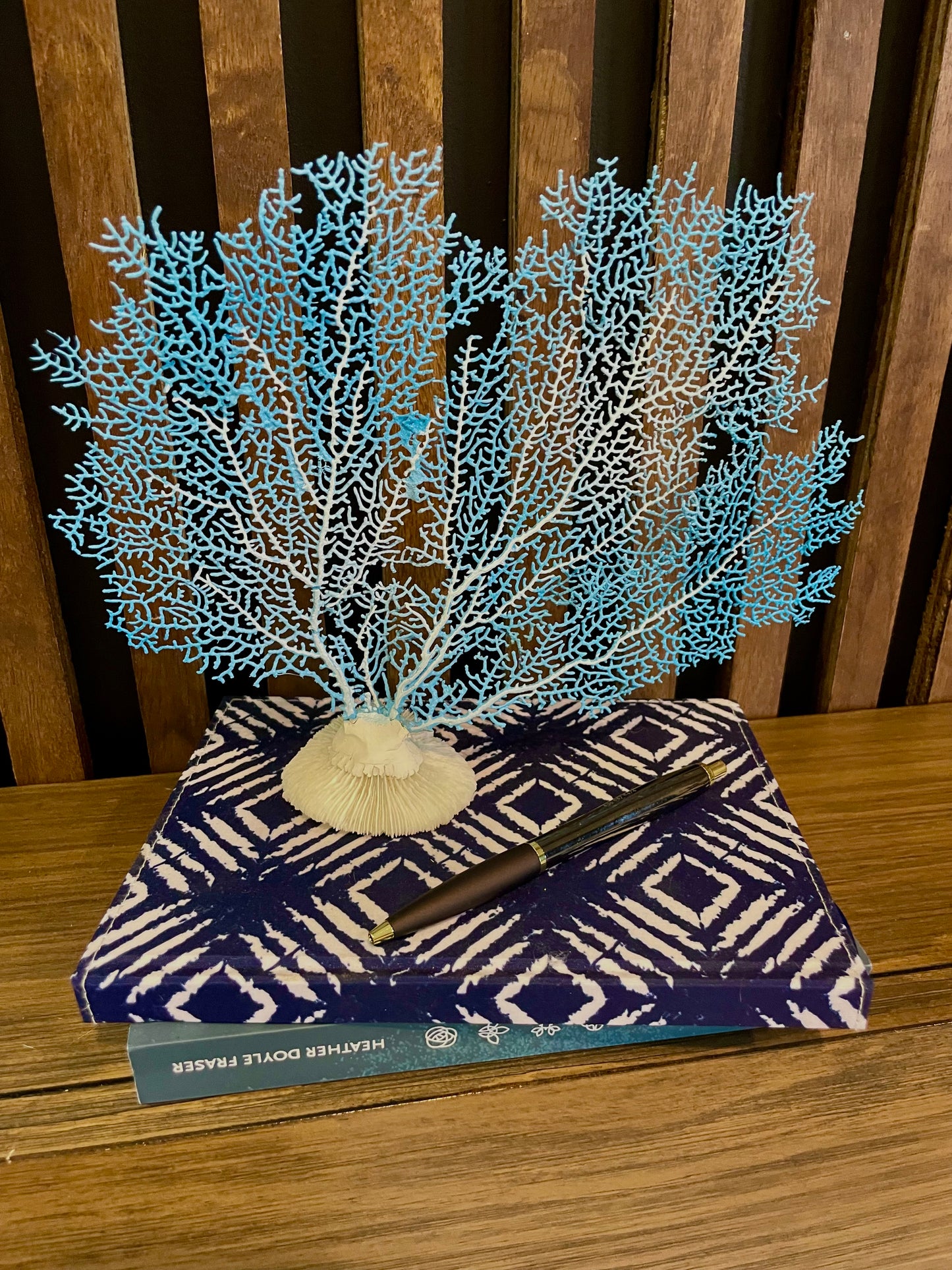 Red Sea Fan (10”) on a Mushroom Coral Base
